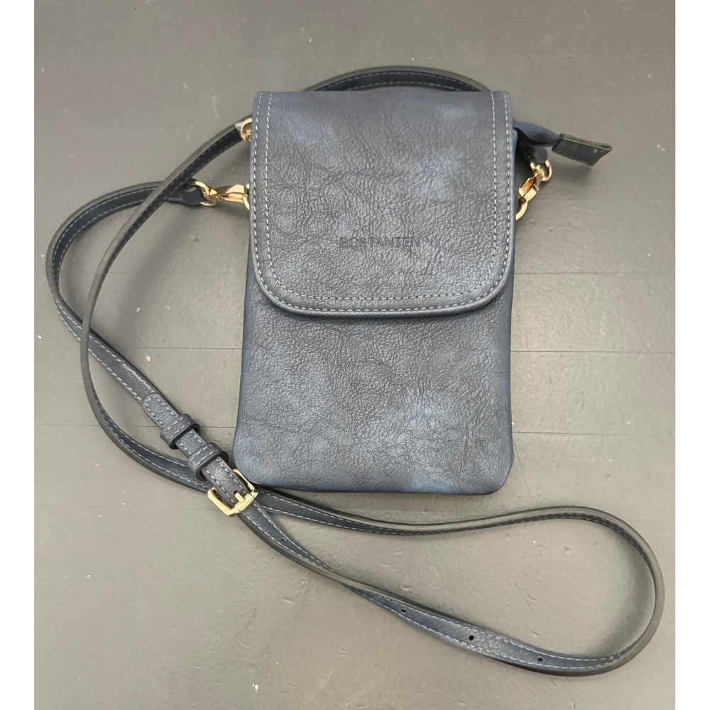 Bostanten Evelyn Vegan Leather Crossbody Phone Wallet Boudoir Style Navy Blue